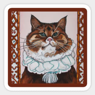 Fancy Renaissance Cat Sticker